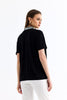 Short Sleeve Scarf Detailed Tshirt Black - Lebbse