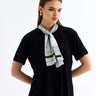 Short Sleeve Scarf Detailed Tshirt Black - Lebbse