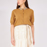 كارديجان شتوي بلون كاميل ذات قبة مرصعة - Stoned Collar Cardigan Tobacco Color