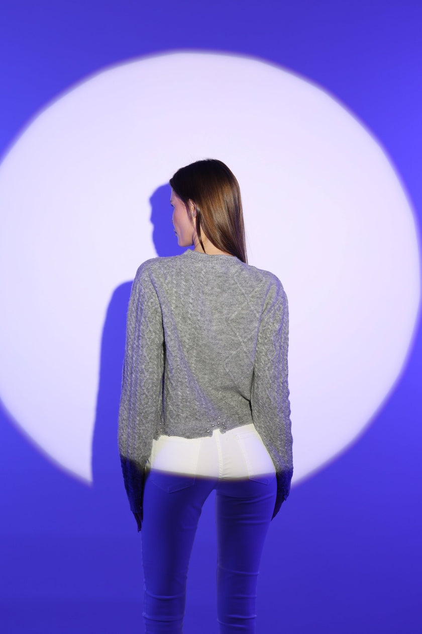 Stoned Walk Cardigan Gray - Lebbse