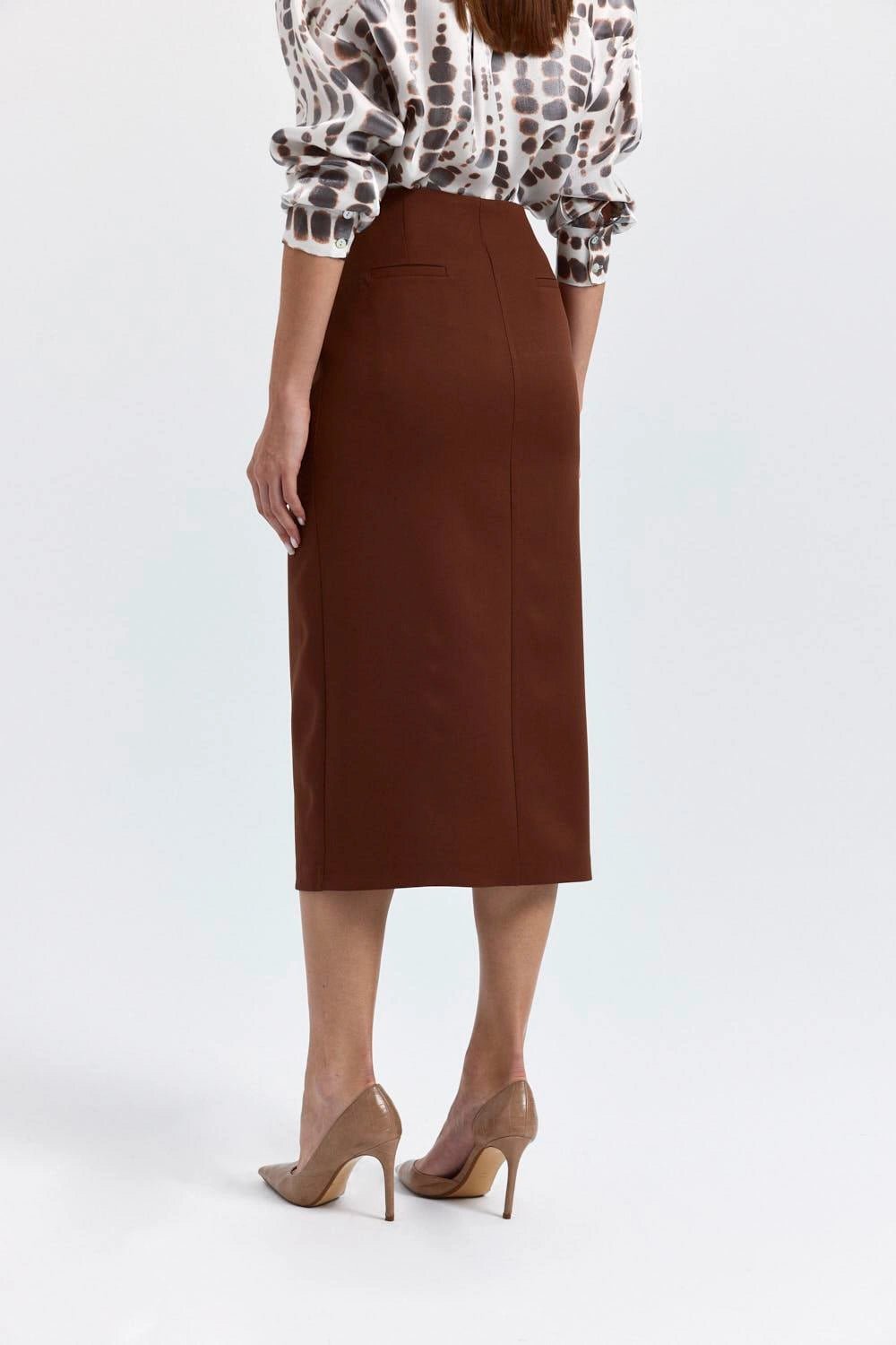 STRAIGHT CUT MIDI SKIRT WITH Slits - Lebbse