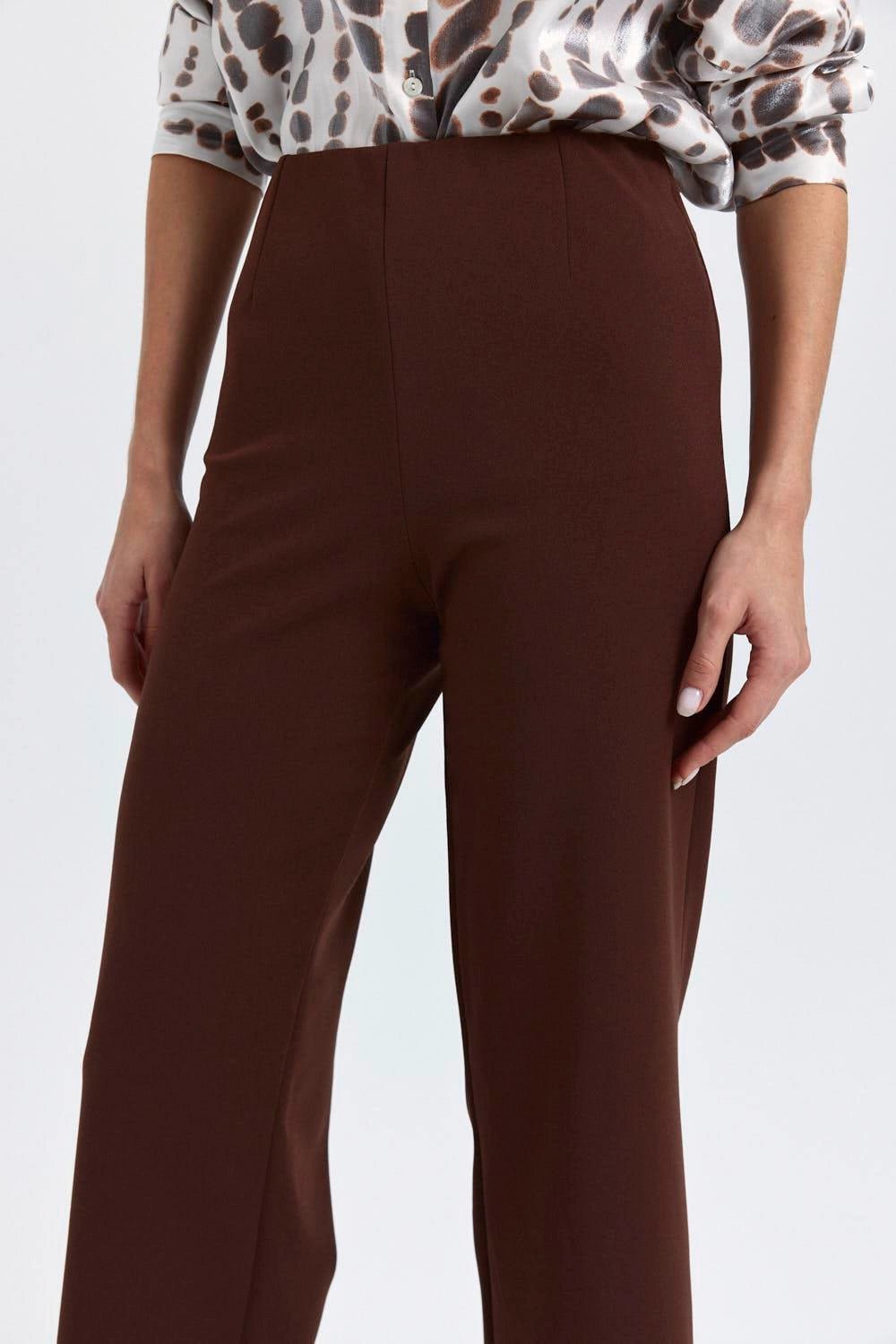 STRAIGHT CUT WOMEN'S TROUSERS WITH WAIST ELASTIC - Lebbse