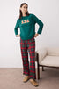 Green  Teddy Bear Plaid Knit Pajama Set