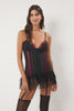 Black Tulle/Mesh Garter Sockless Knitted Babydoll