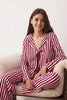 Plum-Pink Soft Touch Cotton Striped Tie-Down Knit Pajama Set