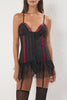Black Tulle/Mesh Garter Sockless Knitted Babydoll