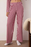 Plum-Pink Soft Touch Cotton Striped Tie-Down Knit Pajama Set