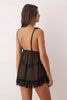 Black Tulle A-line Ruffle Plain Uncapped Babydoll