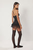 Black Tulle/Mesh Garter Sockless Knitted Babydoll