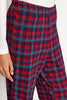 White  Plaid Knit Pajama Set with Pocket Details