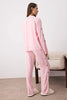 Pink Ribbon/Bow Embroidery Detailed Viscose Woven Pajama Set