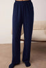 Navy Blue Textured Ribbed Soft Touch Winter Knit Pajama Set