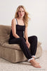 Black Lace Detail Woven Viscose Pajama Set
