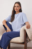 Blue Cotton Capri Knit Pajama Set