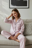 Powder 100% Cotton Striped Piping Detailed Knit Pajama Set