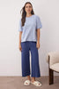 Blue Cotton Capri Knit Pajama Set