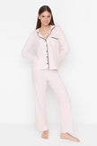 Powder 100% Cotton Striped Piping Detailed Knit Pajama Set