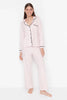 Powder 100% Cotton Striped Piping Detailed Knit Pajama Set