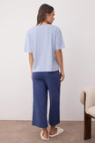 Blue Cotton Capri Knit Pajama Set