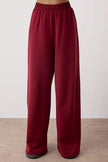 Burgundy Plain 2-Thread Combed Cotton Knit Pajama Set