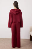 Burgundy Plain 2-Thread Combed Cotton Knit Pajama Set