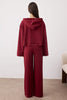 Burgundy Plain 2-Thread Combed Cotton Knit Pajama Set