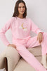Pink Galaxy Patched Polar Fleece Knit Pajama Set