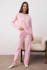 Pink Galaxy Patched Polar Fleece Knit Pajama Set