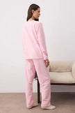 Pink Galaxy Patched Polar Fleece Knit Pajama Set