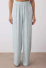 Light Blue Ethnic Patterned Ruffle and Tie Detailed Woven Pajama Set