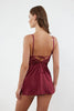 Burgundy Lace and Slit Knit Babydoll/Fantasy Nightgown