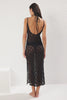 Black Lace Floral Openwork/Hole Coverless Knitted Fantasy Nightgown