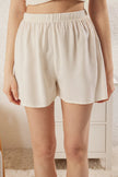 Panda Piping Detail Viscose Shorts Woven Pajama Set