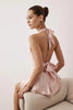 Satin-Woven Nightgown with Pink Lace Detail