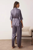 Anthracite Plain Satin Weave Pajama Set