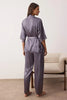 Anthracite Plain Satin Weave Pajama Set
