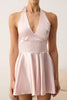 Satin-Woven Nightgown with Pink Lace Detail