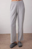 Gray Melange Buttoned Waffle Fabric Knit Pajama Set