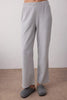 Gray Melange Buttoned Waffle Fabric Knit Pajama Set