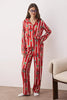 Burgundy Dog Printed Christmas-Themed Viscose Woven Pajama Set