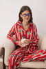 Burgundy Dog Printed Christmas-Themed Viscose Woven Pajama Set