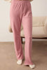 Offwhite-Pink Heart Embroidered Baby Overlock Ribbed Winter Knit Pajama Set