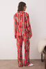 Burgundy Dog Printed Christmas-Themed Viscose Woven Pajama Set