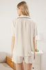 Panda Piping Detail Viscose Shorts Woven Pajama Set