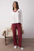 Burgundy  Heart Plaid Knit Pajama Set