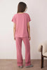 Dusty Rose Lace Detailed Viscose Knit Pajama Set