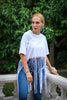Tassel Crop T-Shirt Crew Neck White - Lebbse