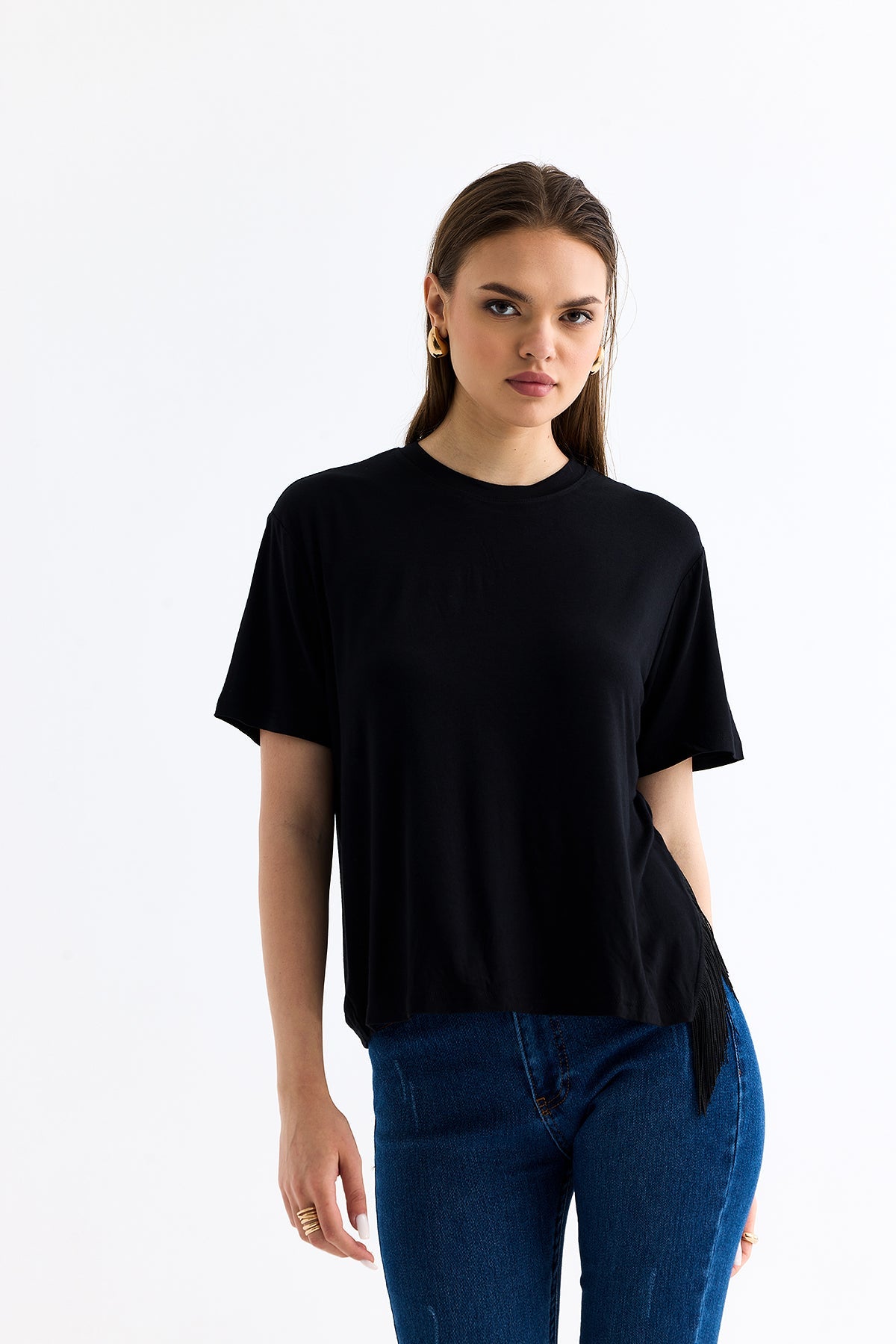 Tassel Tshirt Black | November Vibes | Lebbse Tassel Tshirt Black | November Vibes | Lebbse