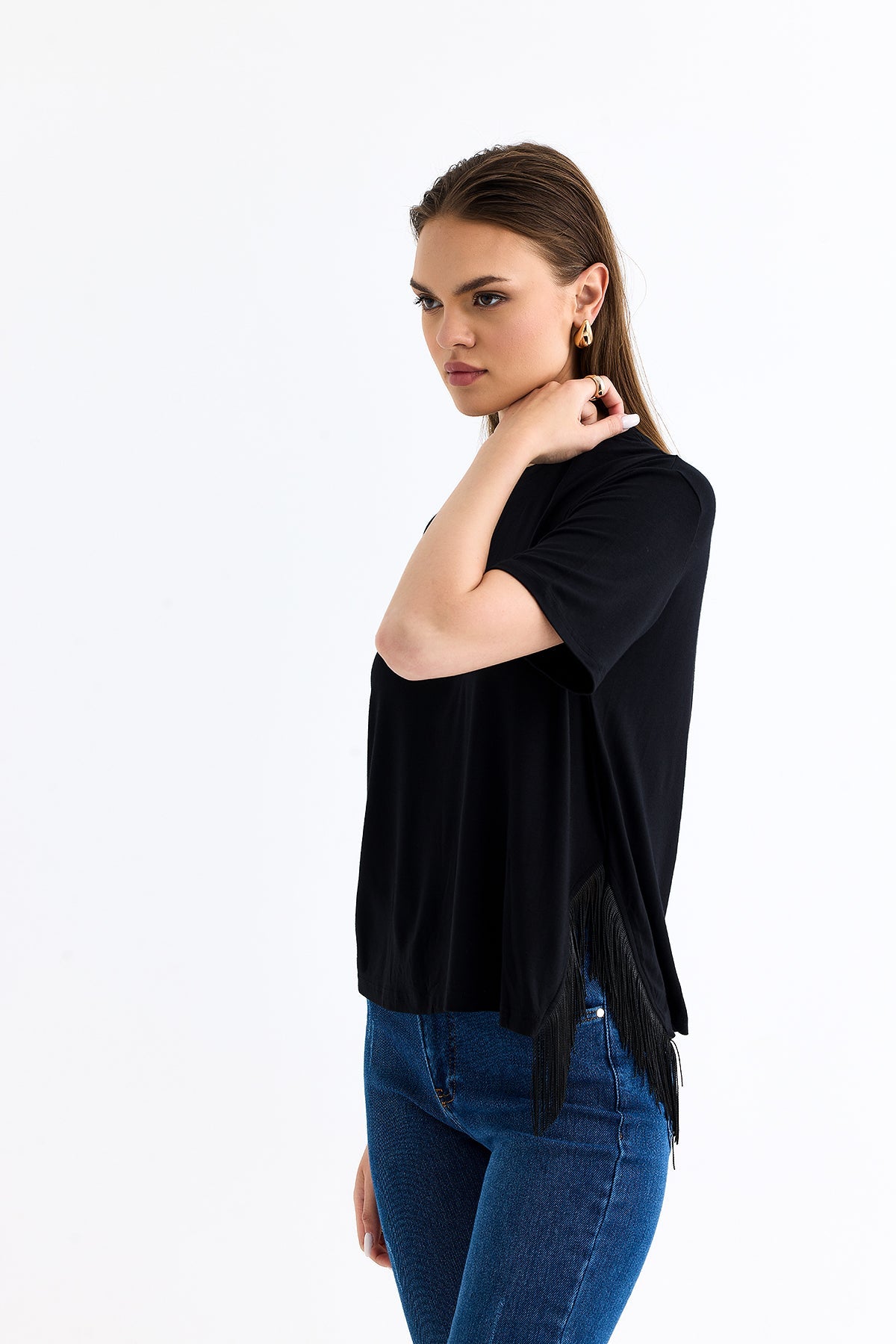 Tassel Tshirt Black | November Vibes | Lebbse Tassel Tshirt Black | November Vibes | Lebbse