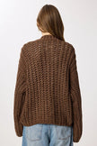 Gold Button-Down Knit Cardigan - BROWN